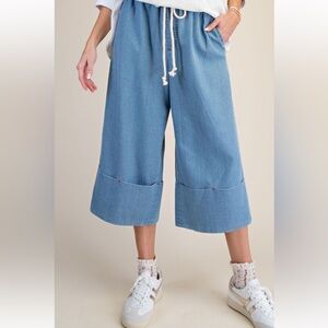 Easel Blue Wide-Leg Pants
